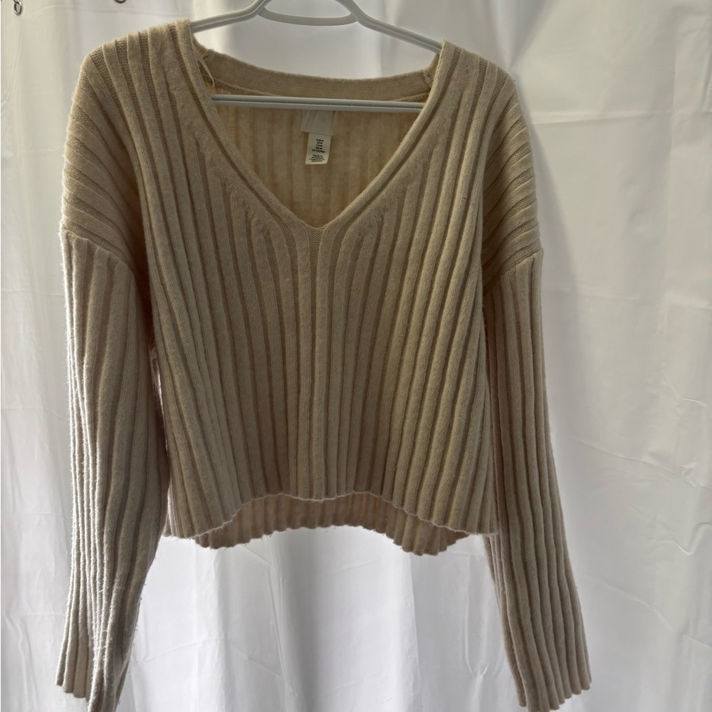 H&M Cream Rib Knit Sweater - Picture 3 of 4